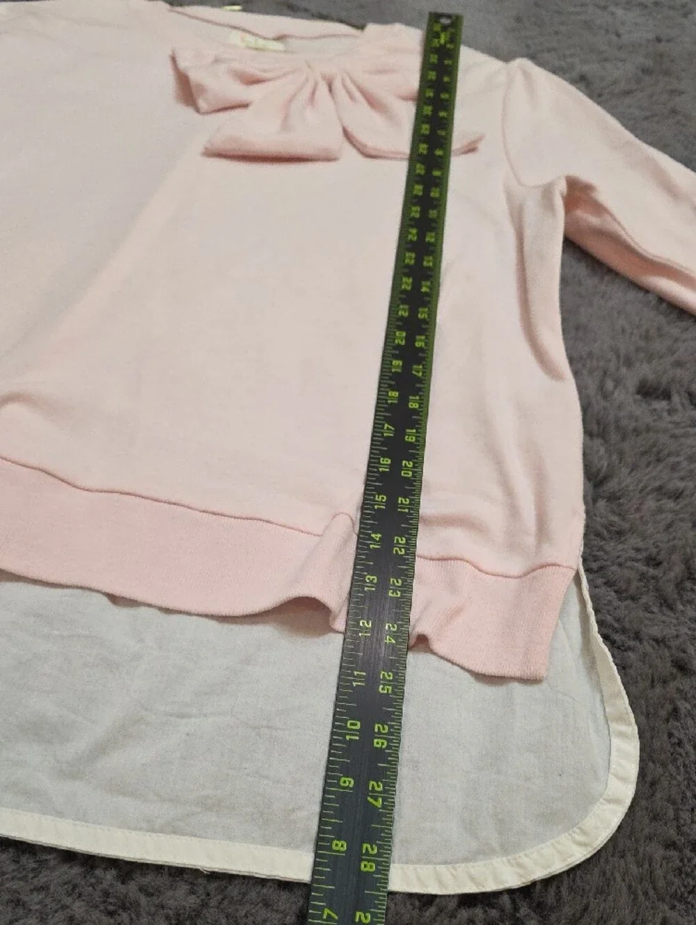 kate spade Pale Pink Bow-Accent Layered Sweatshirt Size 1 Small Relaxes